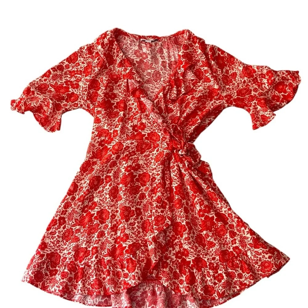 Topshop Petite Ruffle Mini Wrap Dress - Picture 5 of 9